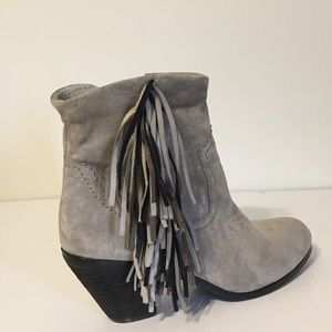 Sam Edelman Fringed Ankle Boots 7.5